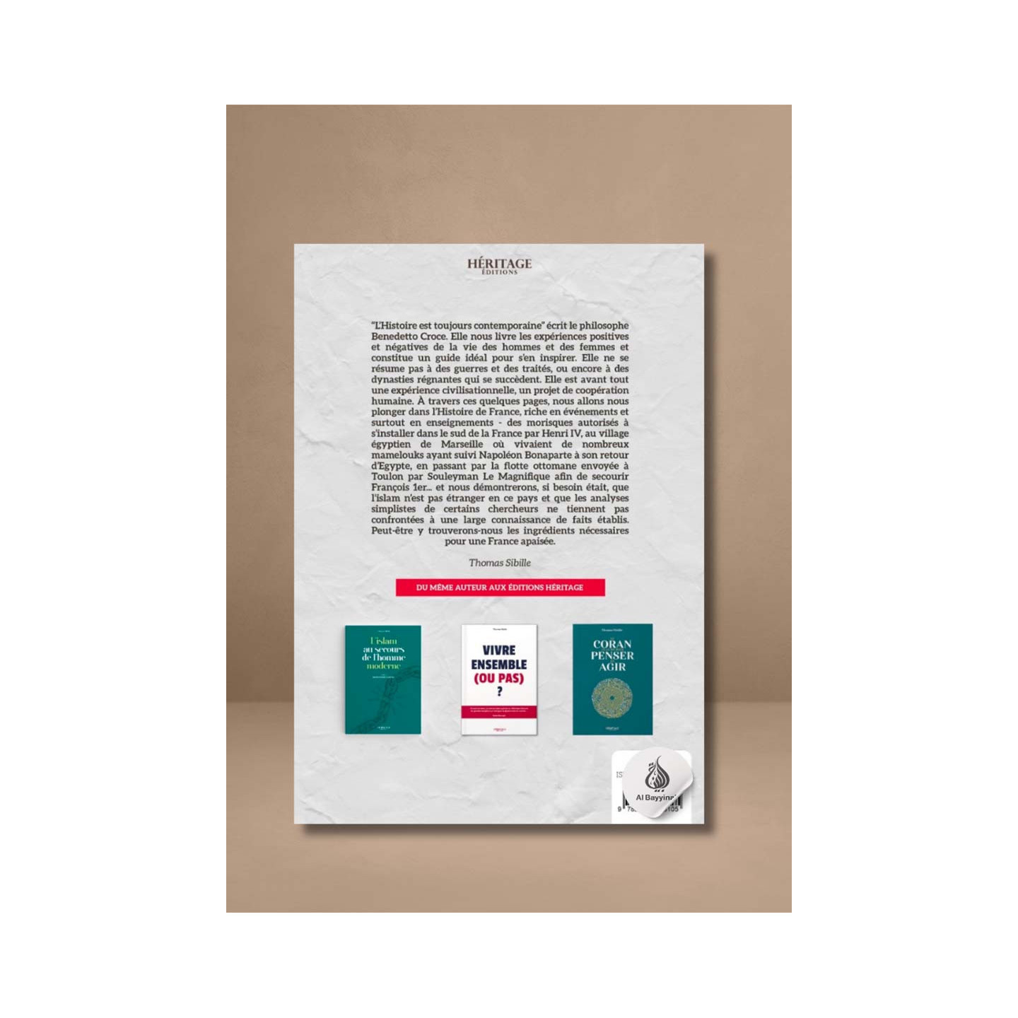 La place de l'Islam en France (version intégrale) - Thomas Sibille - Editions Héritage