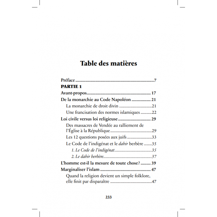 La place de l'Islam en France (version intégrale) - Thomas Sibille - Editions Héritage