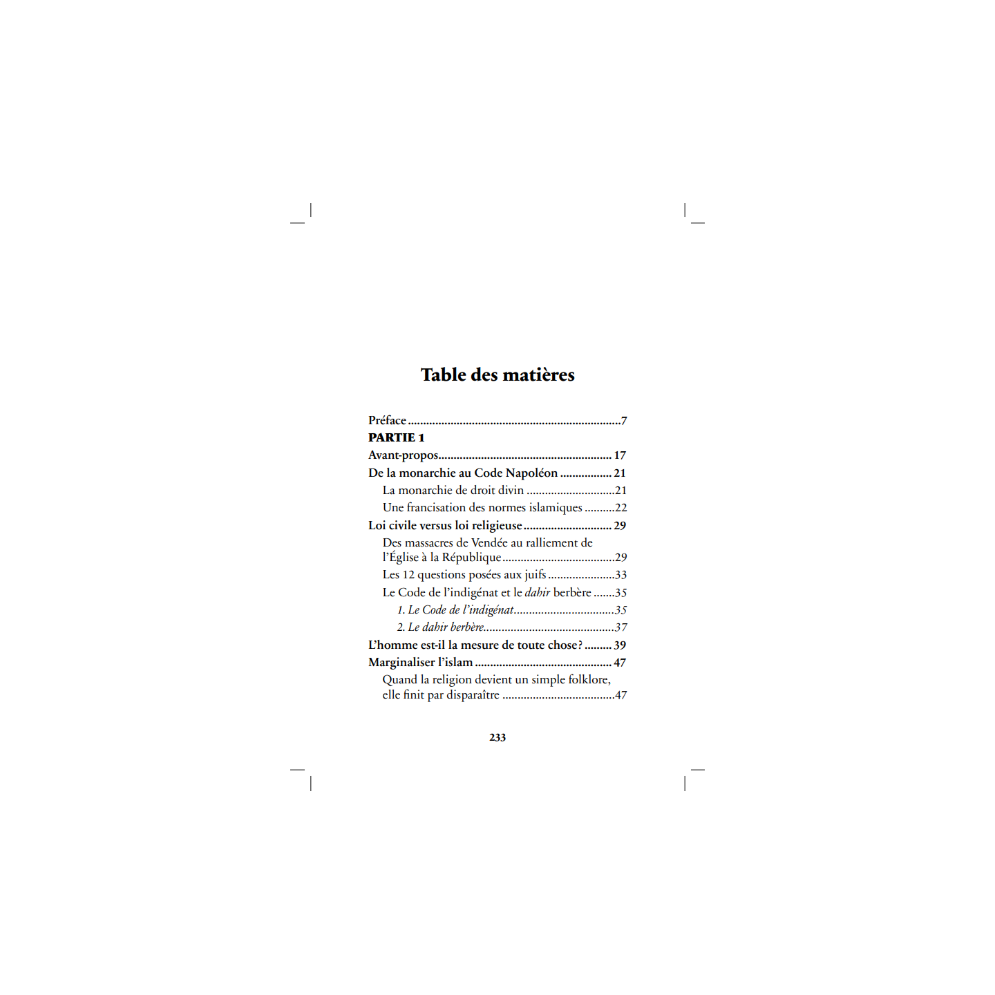 La place de l'Islam en France (version intégrale) - Thomas Sibille - Editions Héritage