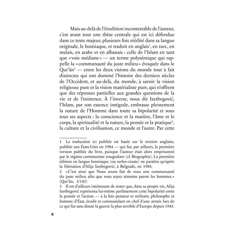 L'Islam entre Orient et Occident - Alija Izetbegovic - Héritage