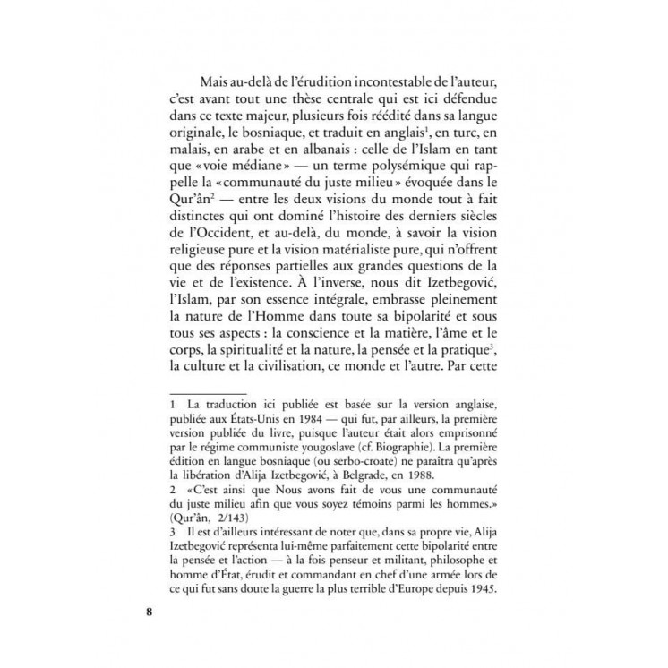L'Islam entre Orient et Occident - Alija Izetbegovic - Héritage