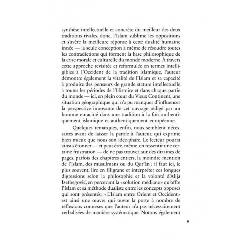 L'Islam entre Orient et Occident - Alija Izetbegovic - Héritage