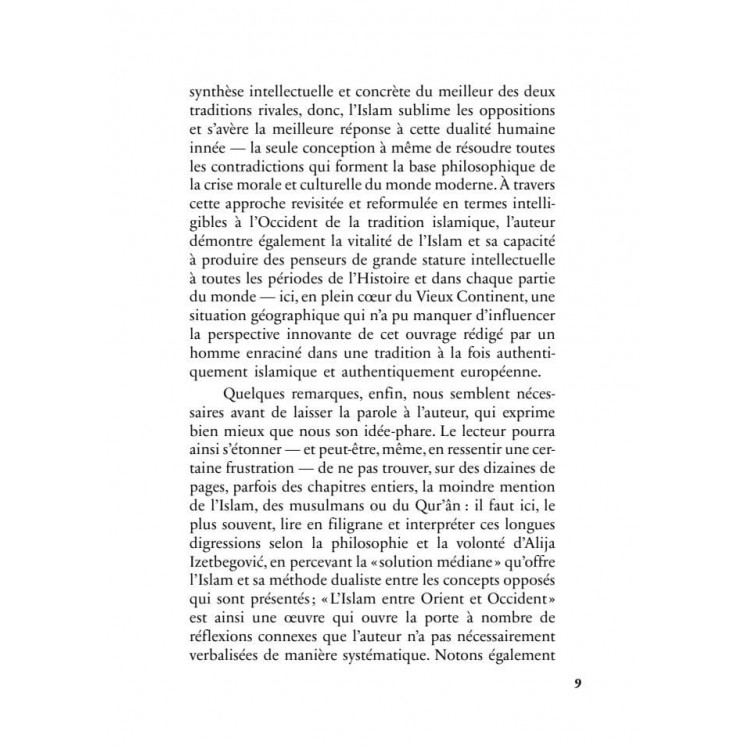 L'Islam entre Orient et Occident - Alija Izetbegovic - Héritage