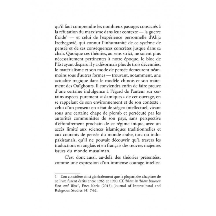 L'Islam entre Orient et Occident - Alija Izetbegovic - Héritage