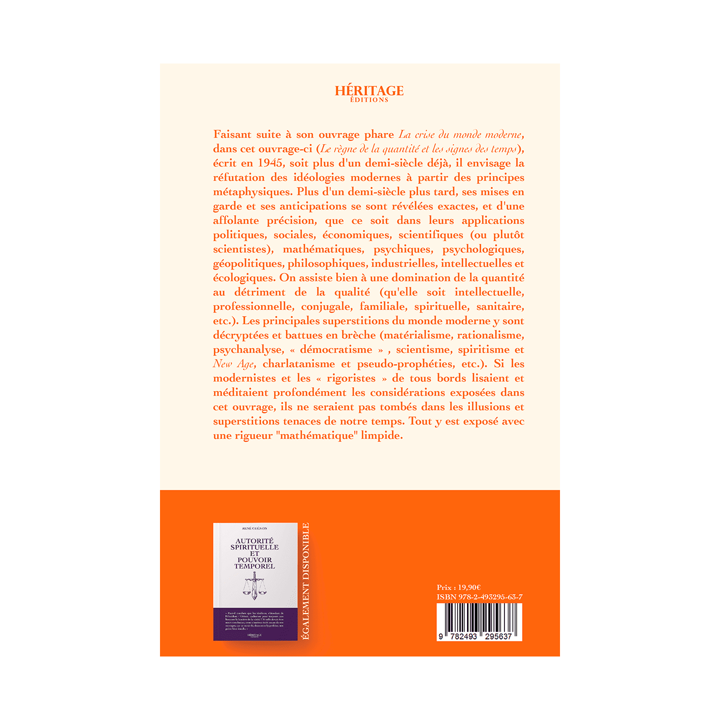 Le règne de la quantité et les signes des temps - René Guénon - Héritage