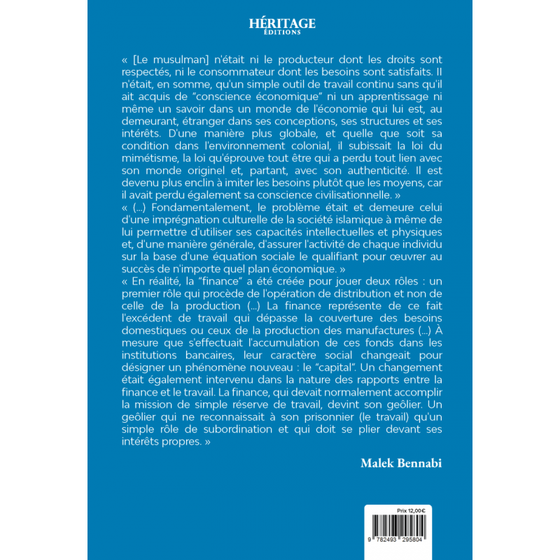 Le musulman dans le monde de l'économie - Malek Bennabi - Héritage