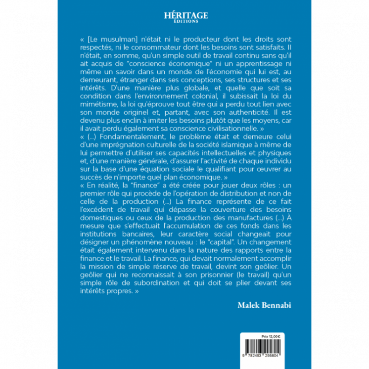 Le musulman dans le monde de l'économie - Malek Bennabi - Héritage