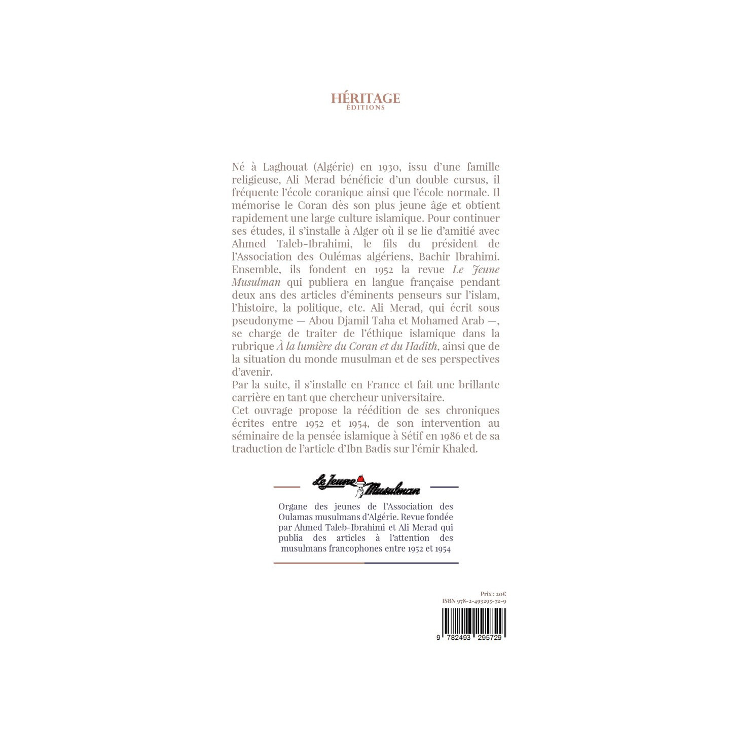 À la lumière du Coran & du Hadith - Ali Merad - Héritage