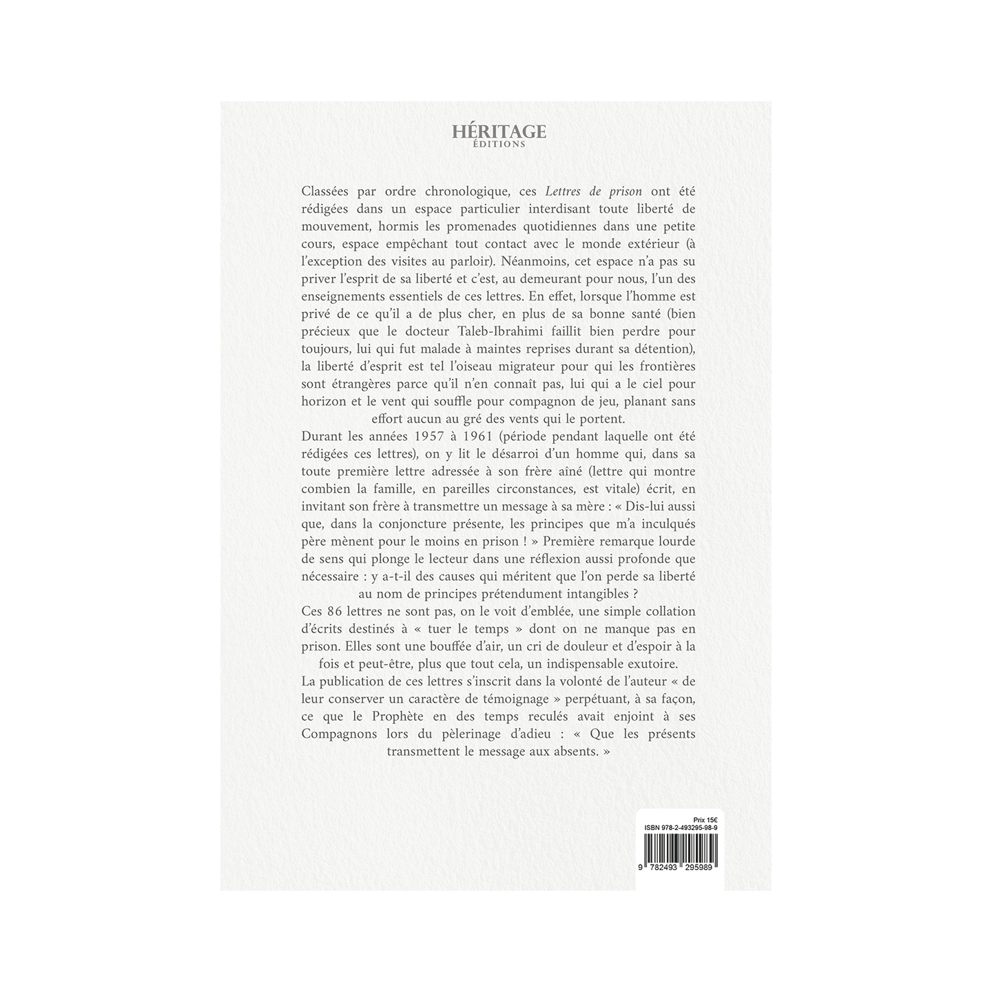 Lettres de prison (1957 - 1961) - Ahmed Taleb-Ibrahimi - Héritage