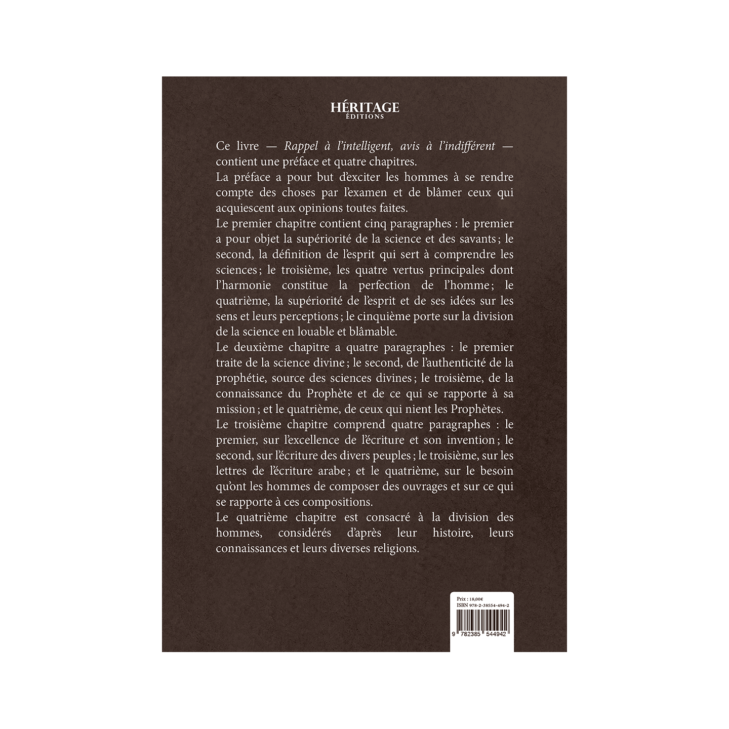 Le livre d'Abd-el-Kader : rappel à l'intelligent, avis à l'indifférent - Héritage