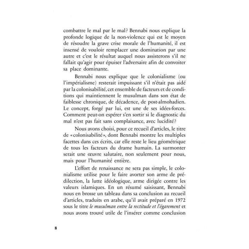 Colonisabilité - Malek Bennabi - Héritage