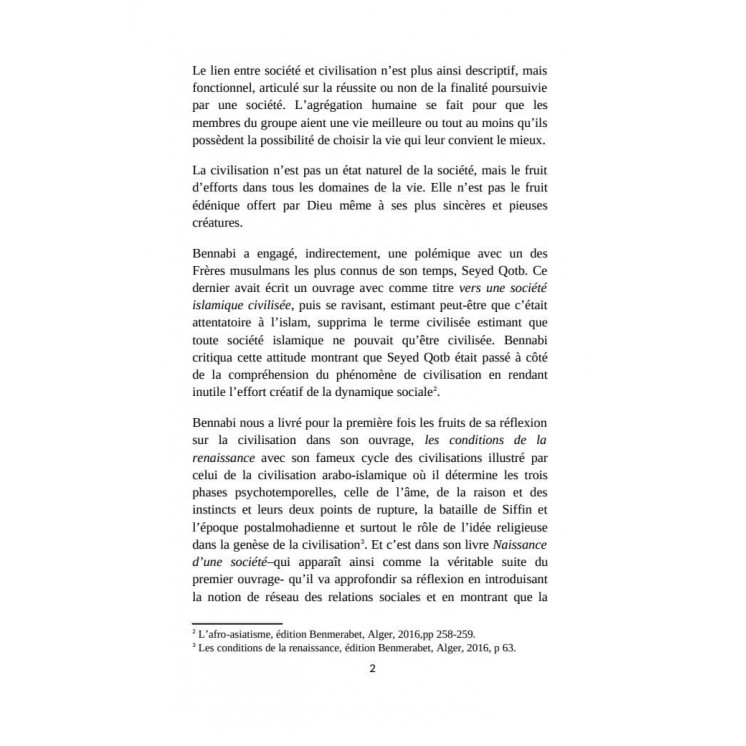 Naissance d'une société : le réseau des relations sociales - Malek Bennabi - Héritage