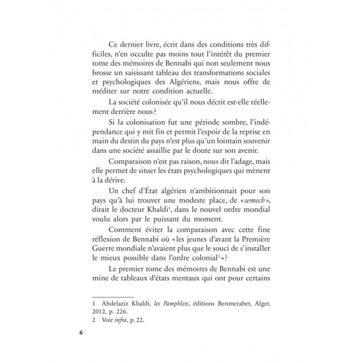 Mémoires d'un témoin du siècle : l'enfant (1905-1930) - Malek Bennabi - Héritage