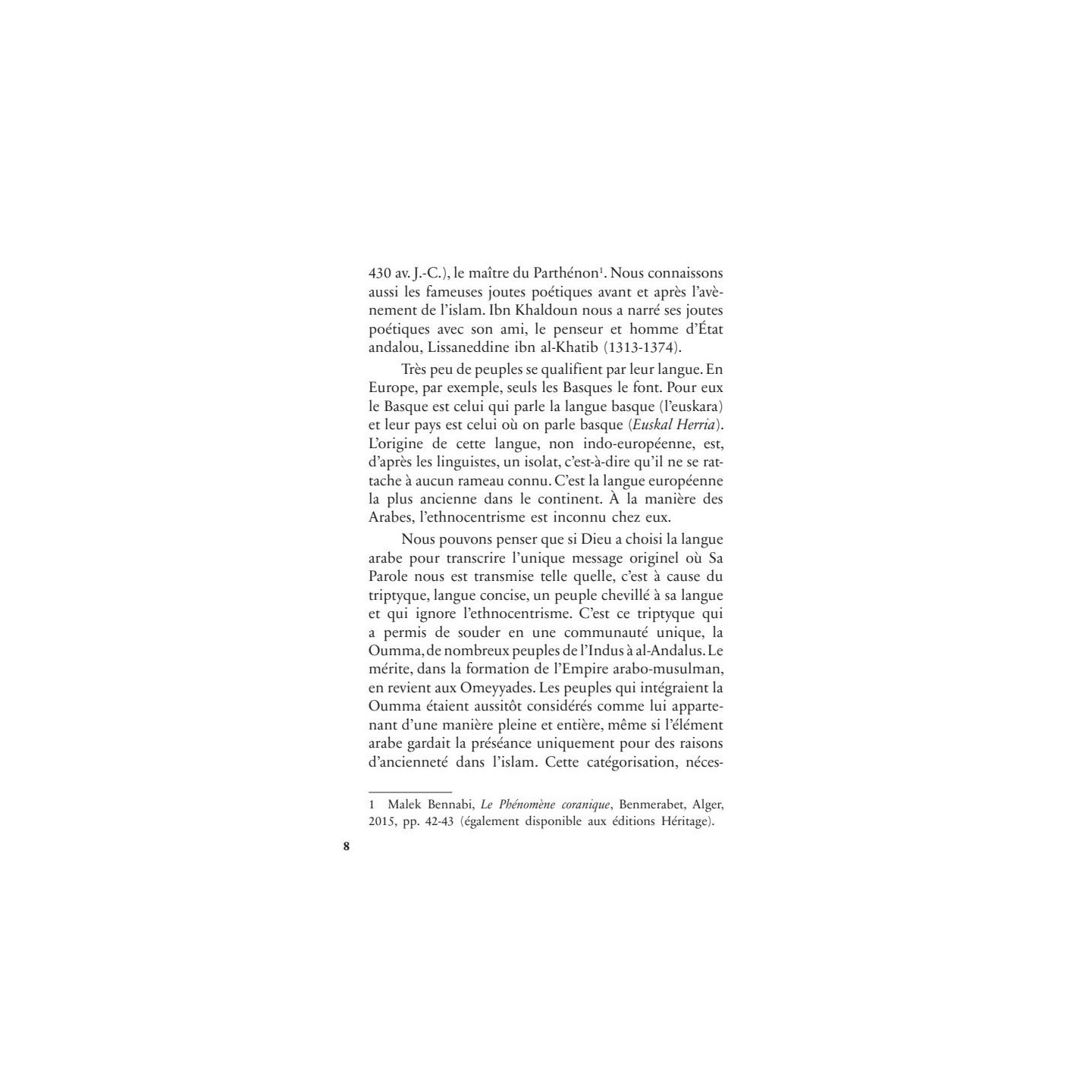 Mémoires d'un témoin du siècle : l'étudiant (1930-1939) - Malek Bennabi - Héritage