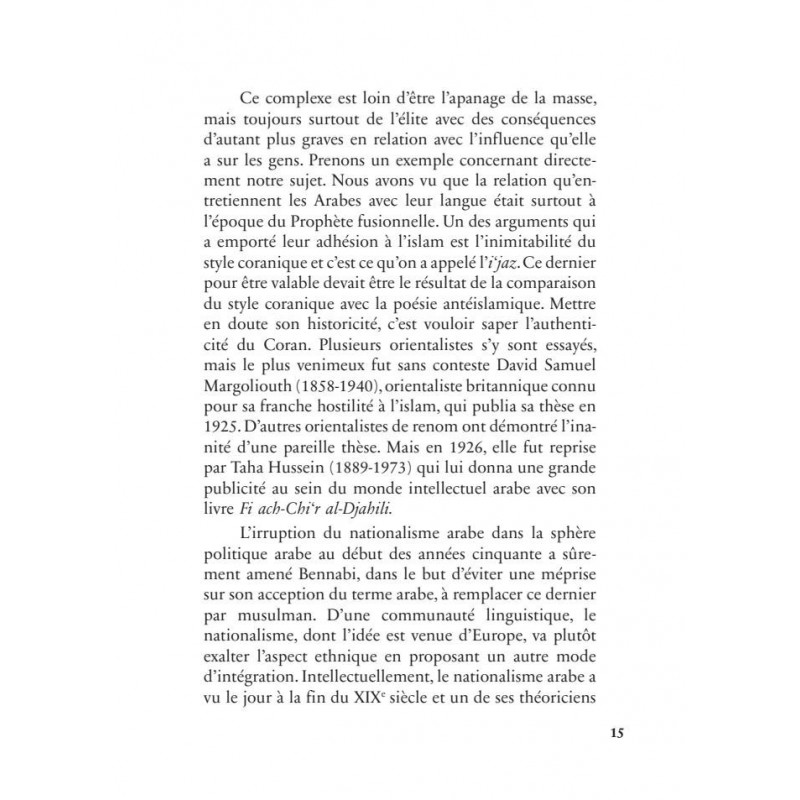 Mémoires d'un témoin du siècle : l'étudiant (1930-1939) - Malek Bennabi - Héritage