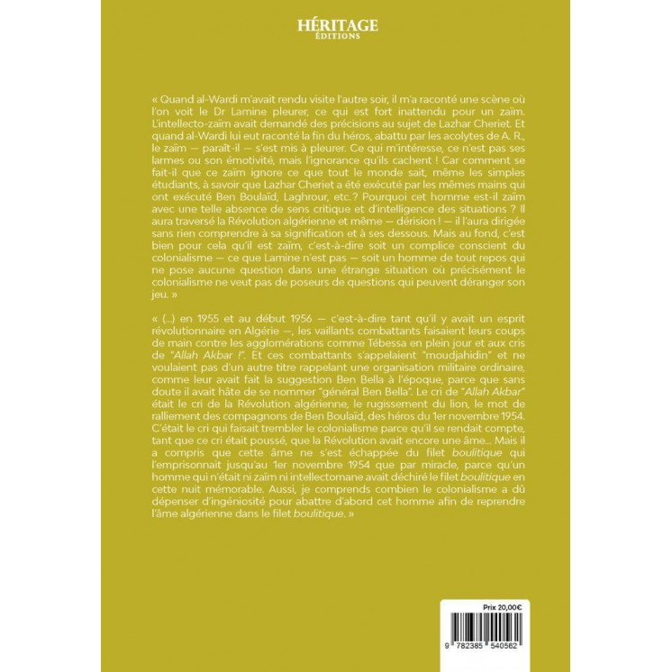 Mémoires d'un témoin du siècle : les carnets (1958-1973) - Malek Bennabi - Héritage