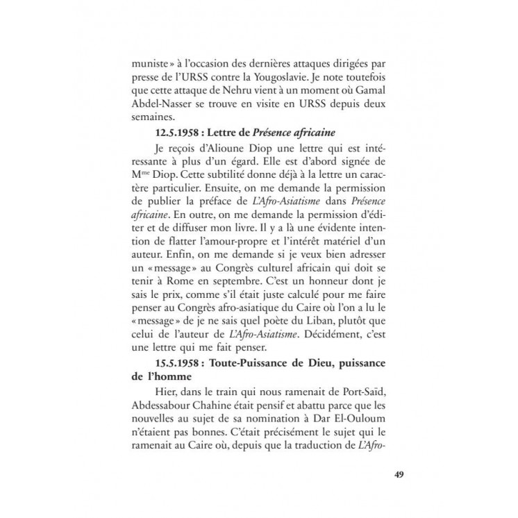 Mémoires d'un témoin du siècle : les carnets (1958-1973) - Malek Bennabi - Héritage