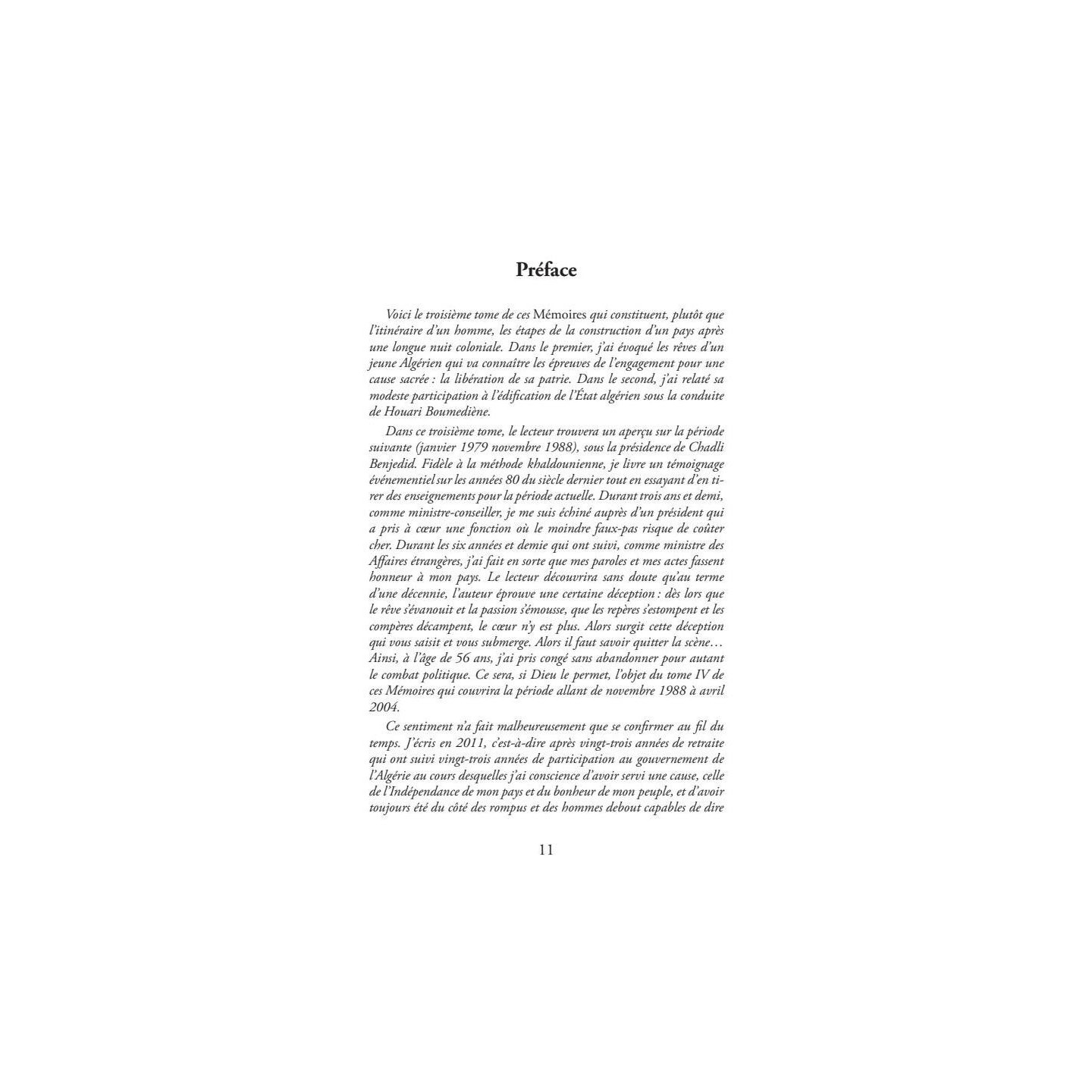 Mémoires d'un algérien - tome 3 - Ahmed Taleb-Ibrahimi - Héritage